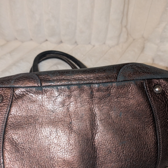 Prada Brown Vitello Daino Leather Medium Bauletto Logo Bag - Picture 8 of 14